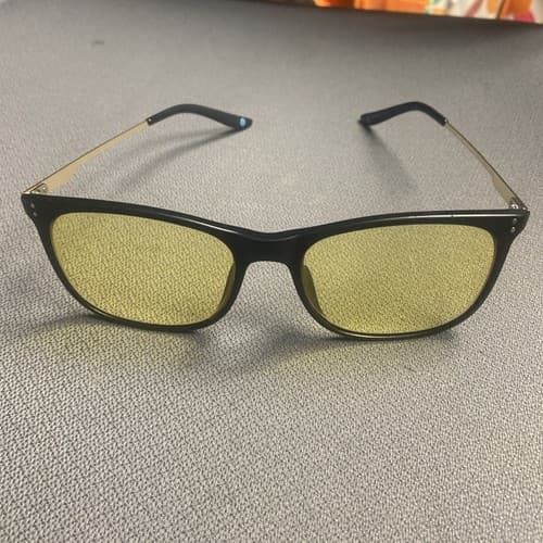 Zenni Black Metal Rim Eyeglasses Frames Yellow Lens - Thumbnail 5