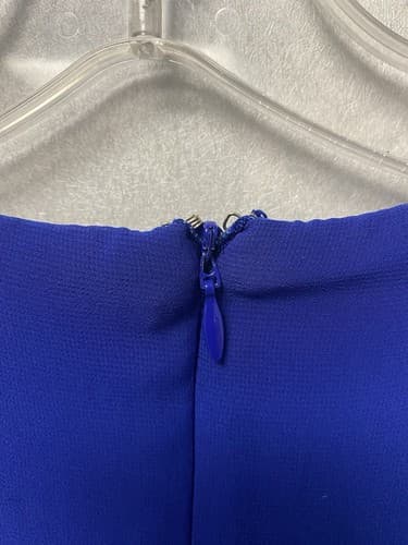 Addressing WOMAN BLUE Sleeveless Dress Draped Front Size Medium - Thumbnail 8