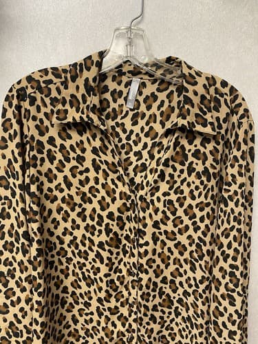 Massini Shirt Animal Print Long Sleeve Blouse Size Xl - Thumbnail 2