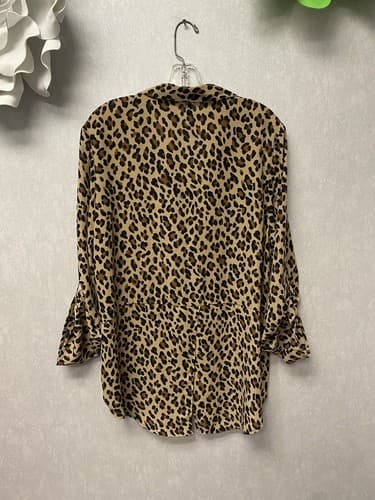 Massini Shirt Animal Print Long Sleeve Blouse Size Xl - Thumbnail 7