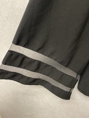 Black Blouse With Front Tie And Sheer Panel Sleeves Size Large - Thumbnail 3