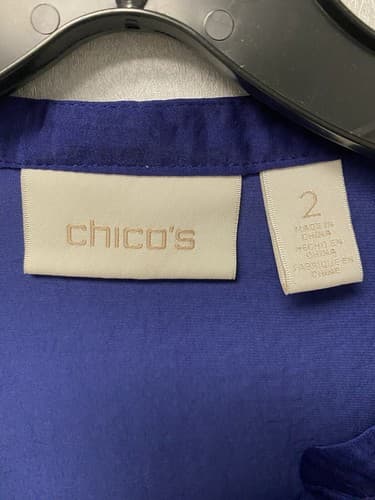 Chico's Tulia Blue Cross Front Asymmetrical Tunic - Sz 2 (12/14) - Thumbnail 6