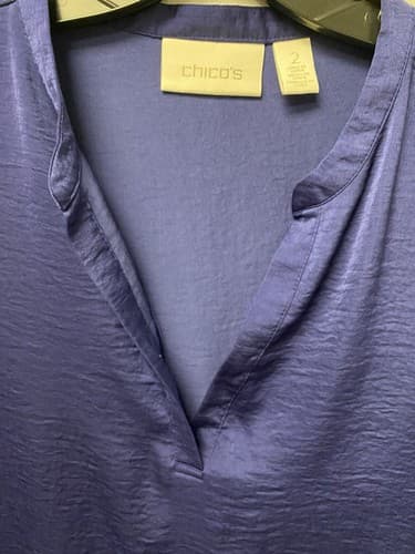 Chico's Tulia Blue Cross Front Asymmetrical Tunic - Sz 2 (12/14) - Thumbnail 7