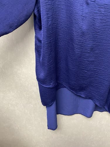 Chico's Tulia Blue Cross Front Asymmetrical Tunic - Sz 2 (12/14) - Thumbnail 3