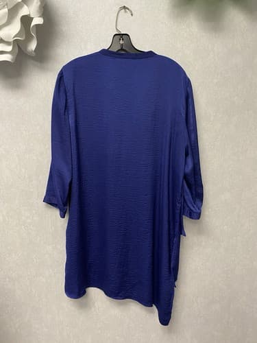 Chico's Tulia Blue Cross Front Asymmetrical Tunic - Sz 2 (12/14) - Thumbnail 8