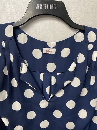Pixley Blue/White Polka Dot Top Size XL - Thumbnail 2