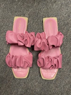 Circus NY by Sam Edelman Iggy Pink Ruched Slide Sandals Size 9.5