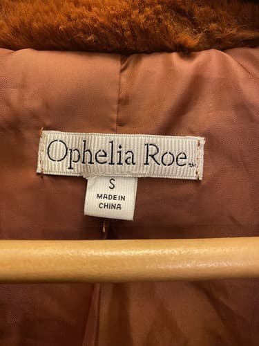 Ophelia Roe Faux Fur Jacket Coat Burnt Orange Fluffy Soft Womens Small - Thumbnail 5