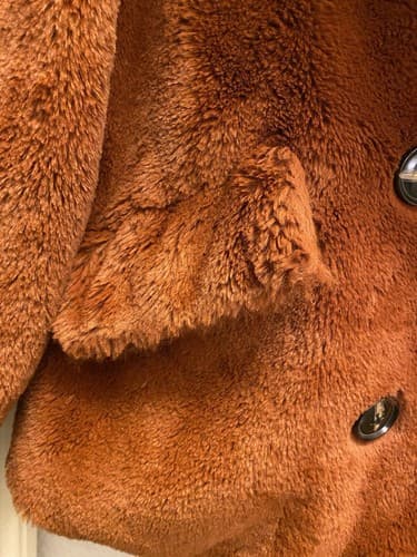 Ophelia Roe Faux Fur Jacket Coat Burnt Orange Fluffy Soft Womens Small - Thumbnail 4