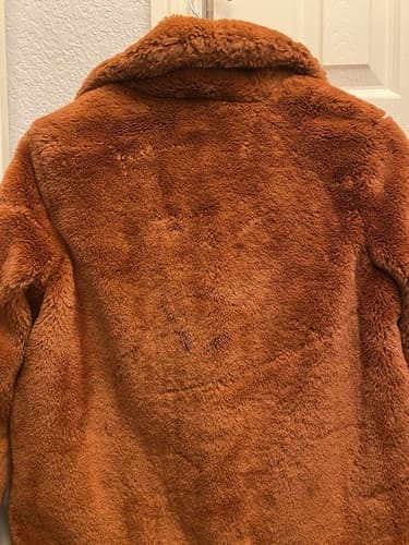 Ophelia Roe Faux Fur Jacket Coat Burnt Orange Fluffy Soft Womens Small - Thumbnail 7