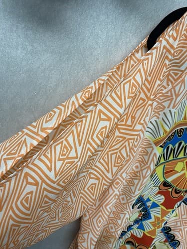 XOXO Dolman Orange And White Cold Shoulder Blouse Size Large - Thumbnail 5