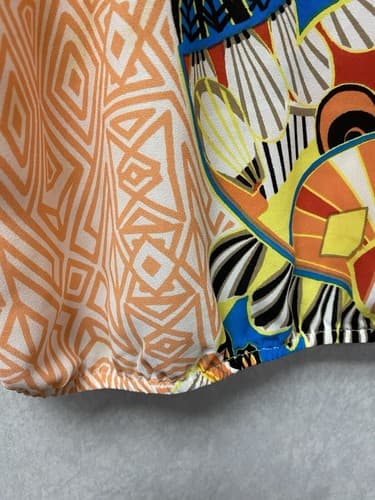 XOXO Dolman Orange And White Cold Shoulder Blouse Size Large - Thumbnail 3