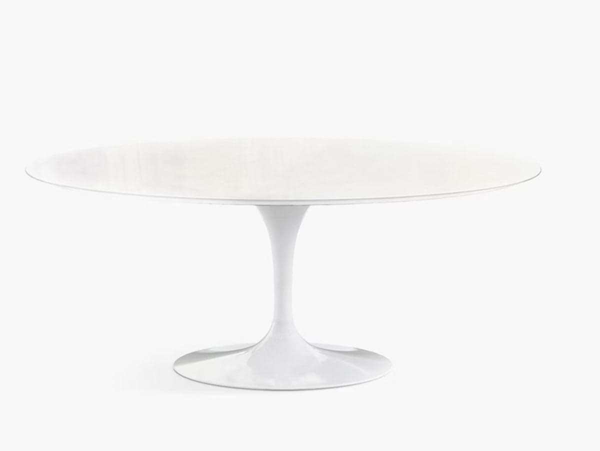 Knoll Tulip Saarinen Dining Table, Oval (White) - Thumbnail 2