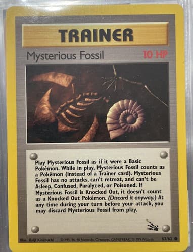 PokÃ©mon TCG Mysterious Fossil Fossil 62/62 Regular Unlimited Common - Thumbnail 3