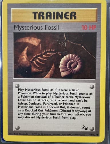 PokÃ©mon TCG Mysterious Fossil Fossil 62/62 Regular Unlimited Common - Thumbnail 2