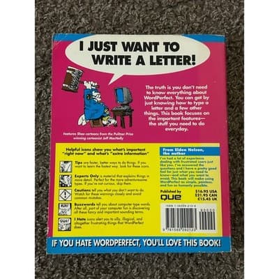 Vintage âI Hate WordPerfectâ But This Book Makes It Easy! (1993 Que) 1st Print - Thumbnail 3