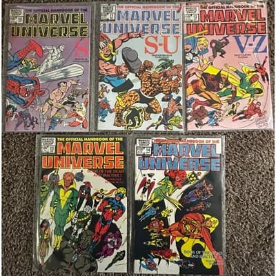 Official Handbook of the Marvel Universe #10,11,12,13,14 (1983 Marvel) Lot 5 - Image 1