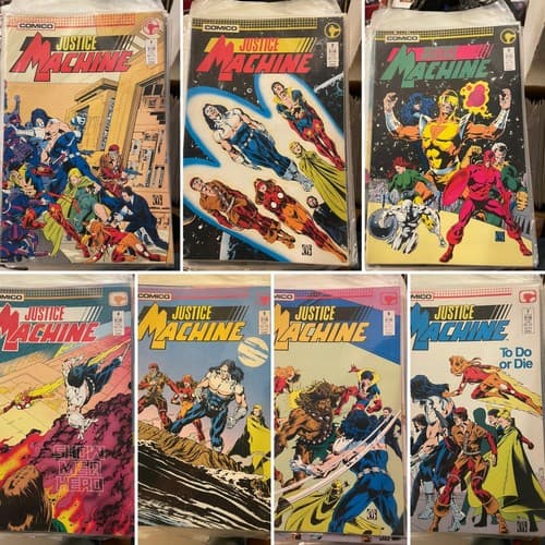 Lot Of 11 Justice Machine #1 - 11 (1987 Comico) - Image 1
