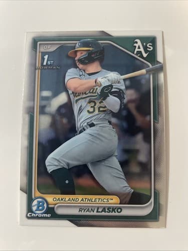 2024 1st Bowman Chrome BCP-105 Ryan Lasko, Oakland Aâs #41 Overall Prospect - Image 1