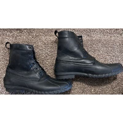 London Fog Collection Menâs Black Waterproof Seth Duck Boots Size 11 - Thumbnail 3