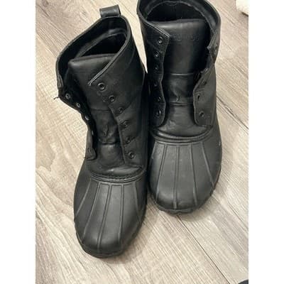 London Fog Collection Menâs Black Waterproof Seth Duck Boots Size 11 - Thumbnail 2