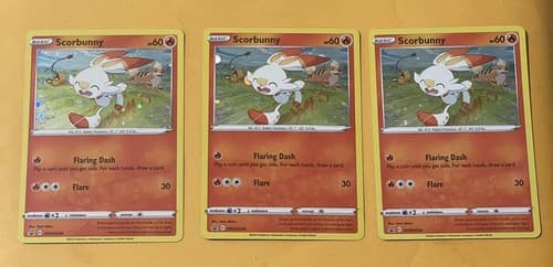PokÃ©mon TCG Scorbunny Sword & Shield SWSH244 Holo Promo Cosmos Holo Rare Promo - Image 1