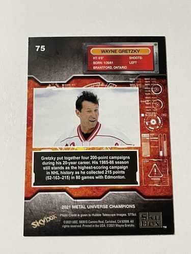 2021 SkyBox Metal Universe Champions #75 Wayne Gretzky Copper - Thumbnail 2