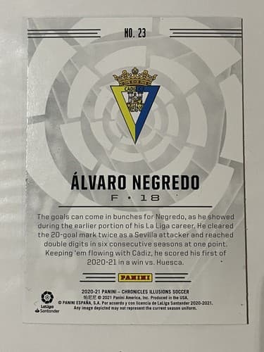 2020-21 Panini Illusions La Liga Purple Astro #23 Alvaro Negredo - Thumbnail 2