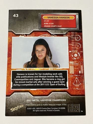 2021 Skybox Metal Universe Champions SPECTRUM Parallel #43 Vanessa Hanson Model - Thumbnail 2