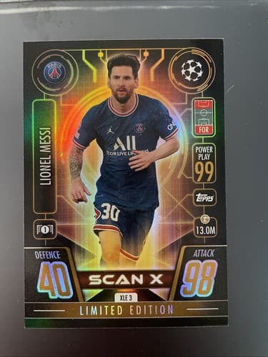 2021 Topps Match Attax Scan X Limited Edition Lionel Messi Paris Saint-Germain - Image 1