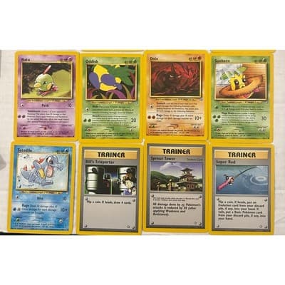 Neo Genesis Vintage Pokemon TCG Lot of 8, 6 Common, 2 Uncommon - Image 1