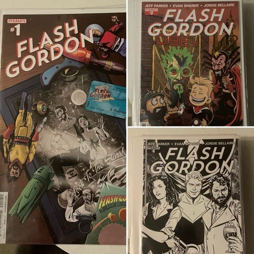 Flash Gordon #1F, 2C, 6 B/W (2014 Dynamite) Lot Of 3 - Image 1