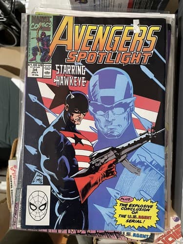 Lot Of 10 Avengers Spotlight #21-23, 27-29, 31-34 (1989 Marvel) Hawkeye Vision - Thumbnail 12