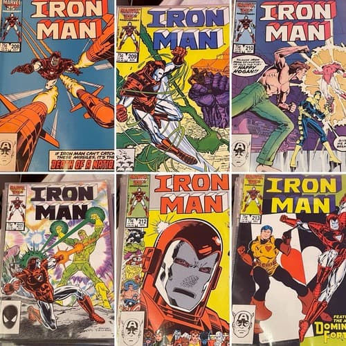 Lot Of 6 Iron Man #208 - 213 (1986 Marvel) 2 KEYS - Image 1
