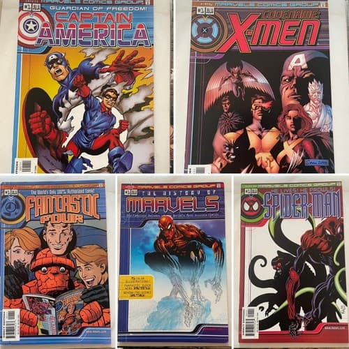 Lot Of 5 Marvel Comics Captain America, Codename X-men, FF, Marvels, Spider-Man - Image 1