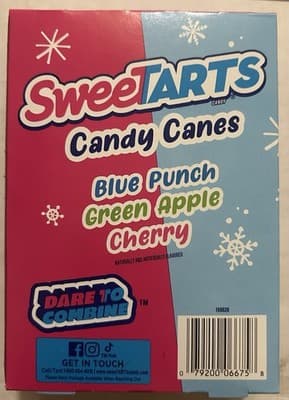 SweetTarts Candy Canes Blue Punch/Green Apple/Cherry 12ct 5.28 (150g) - Thumbnail 4