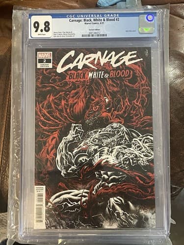 Carnage: Black, White & Blood #2B CGC 9.8 White Pages - Image 1