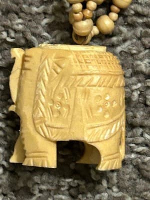 Vintage Hand-Carved Bone Piece Multi-Strand Elephants - Thumbnail 2