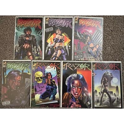 Razor Vol. 2 #1 Chrome - 7 (1996 London Night Studios) Complete Set of 7 - Image 1