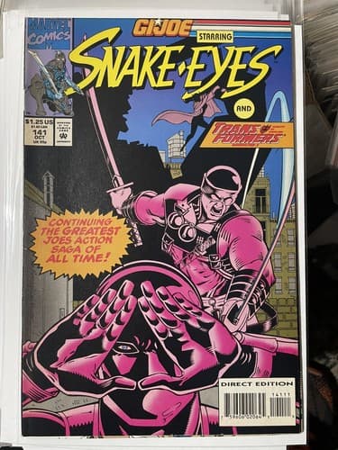 G.I.Joe #141 (1993 Marvel) Snake-Eyes And Transformers - Image 1
