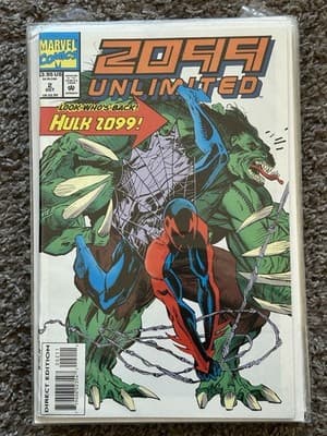 2099 Unlimited #1 & 2 (1993 Marvel) Key Issue 1st Hulk 2099 App Lot Of 2 - Thumbnail 3