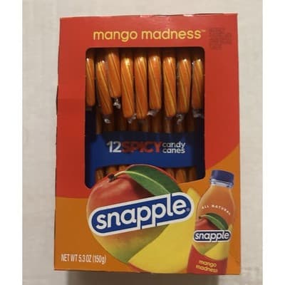 Snapple 12 Spicy Mango Madness Candy Canes - Image 1