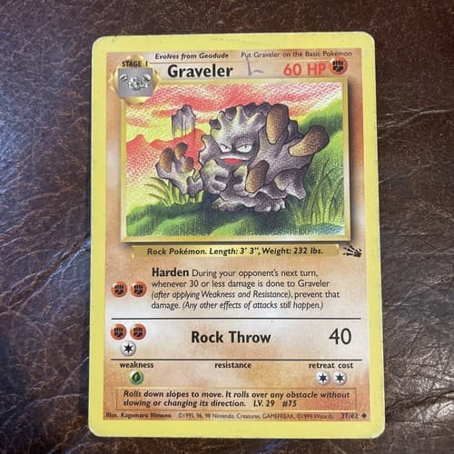 PokÃ©mon TCG Graveler Fossil 37/62 Regular Unlimited Uncommon - Image 1