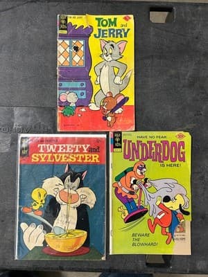 Gold Key Comics Lot Tom and Jerry Tweety and Sylvester Underdog Vintage 3 Issues - Image 1