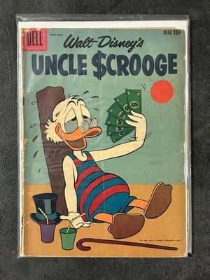 Lot 5 Dell Comic Books Walt Disney Uncle Scrooge Toby Tyler New Funnies - Thumbnail 4