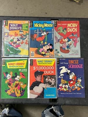 Walt Disney Gold Key Comic Lot 6 Vintage Mickey Moby Duck Pluto Uncle Scrooge - Image 1