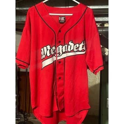 Vintage Megadeth Red XL Baseball Jersey (Giant) - Image 1