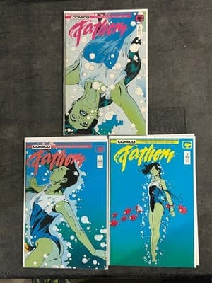 Comico Fathom 1-3 Complete Three-Issue Mini-Series Comic Set Blue Green Covers - Image 1