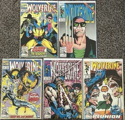 Wolverine 2nd Series #58, 59, 60, 61, 62 (1990 Marvel) Lot Of 5 - 1 KEY ISSUE - Image 1