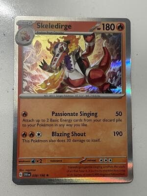 Skeledirge Scarlet & Violet Base Set Pokemon #038/198 HoloFoil - Image 1